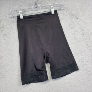 Vintage Soft Skins Lace Shorts Womens S Black Floral Tummy Control‎ Shaper Y2K
